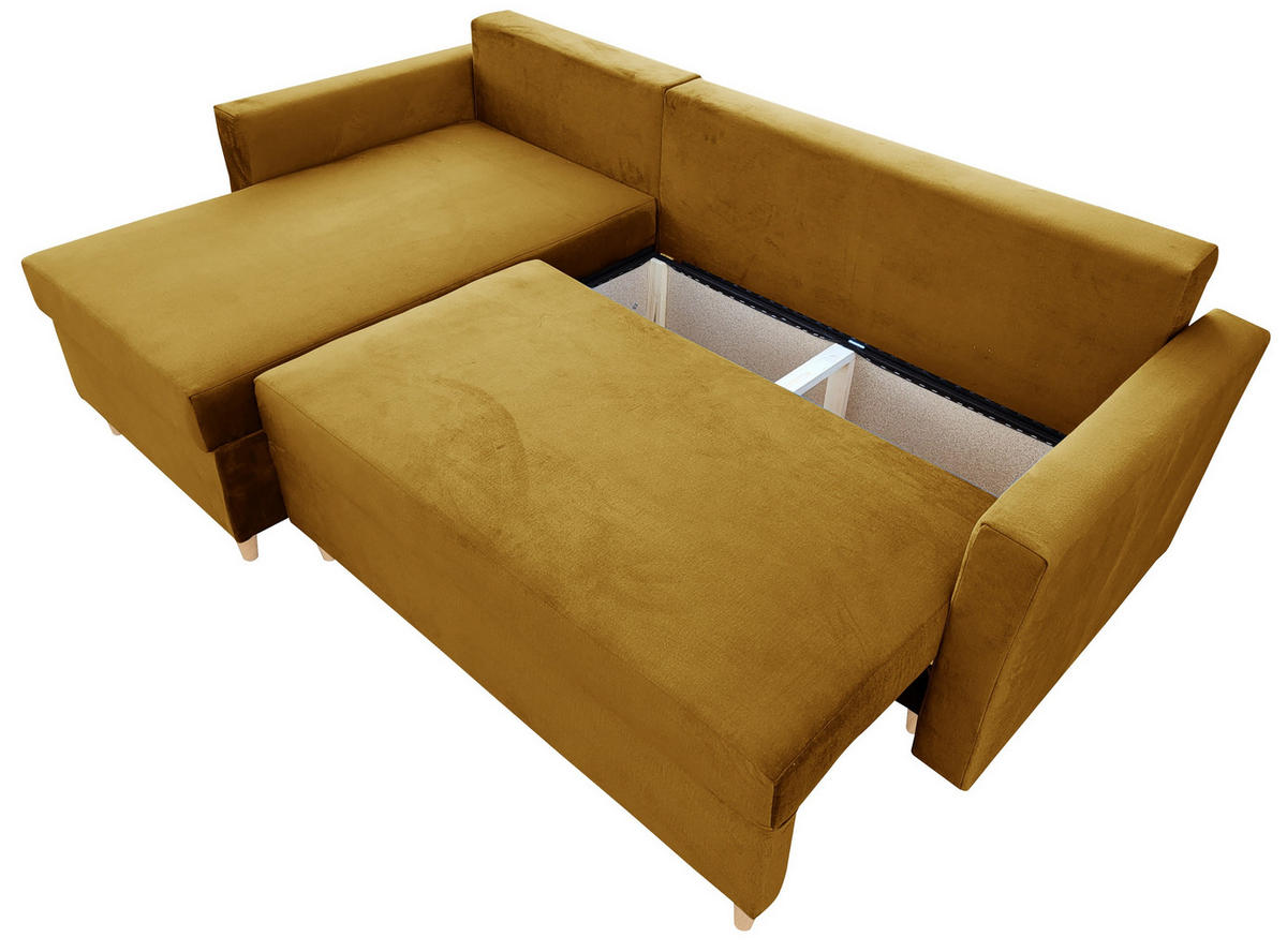 ECKSOFA Senfgelb MON Mit Schlaffunktion - Gelb, Textil (222/142cm) - Sepro Meble
