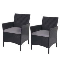 POLY-RATTAN SESSEL HALDEN Anthrazit 2er-Set - Anthrazit, Kunststoff (59/83/60cm) - MCW