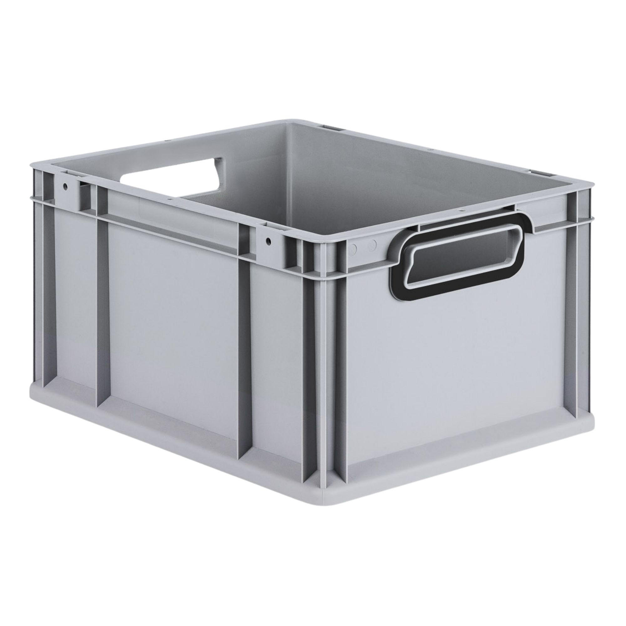 EUROBOX NextGen Color 22x30x40 cm 20 Liter Griffe schwarz offen, Grau - Schwarz/Grau, Kunststoff (30/22/40cm) - PROREGAL