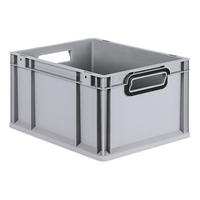 EUROBOX NextGen Color 22x30x40 cm 20 Liter Griffe schwarz offen, Grau - Schwarz/Grau, Kunststoff (30/22/40cm) - PROREGAL
