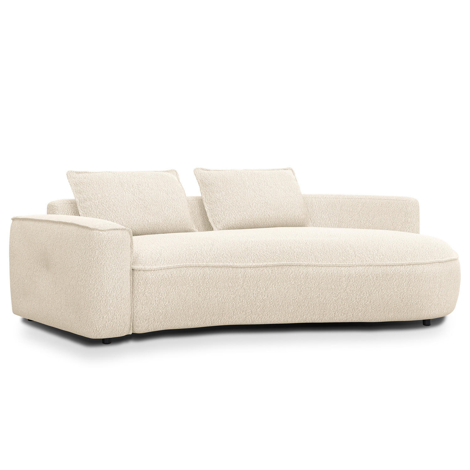 2,5-SITZER SOFA - Creme/Schwarz, Kunststoff/Textil (217/82/146cm) - home24