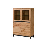 VITRINE Kernbuche 103x40x148 natur geölt VILLANDERS #102 - Braun, Holz (103/148/40cm) - Massivmoebel24