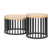 SET STOLOVA ZA KAVU Enara, Bambus/Crna, x +, mit 2 Teilen - zelena/crna, drvni materijal (50.5/50.5/50cm) - Vicco