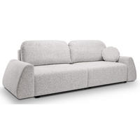 SCHLAFSOFA Moderne ALMI mit Schlaffunktion – 3-Sitzer Sofa mit Bettkasten, DL-Automat, 2 Rückenkissen, 260x100x80 cm, White - Weiß, Holz/Textil (260/80/100cm) - DomoHome