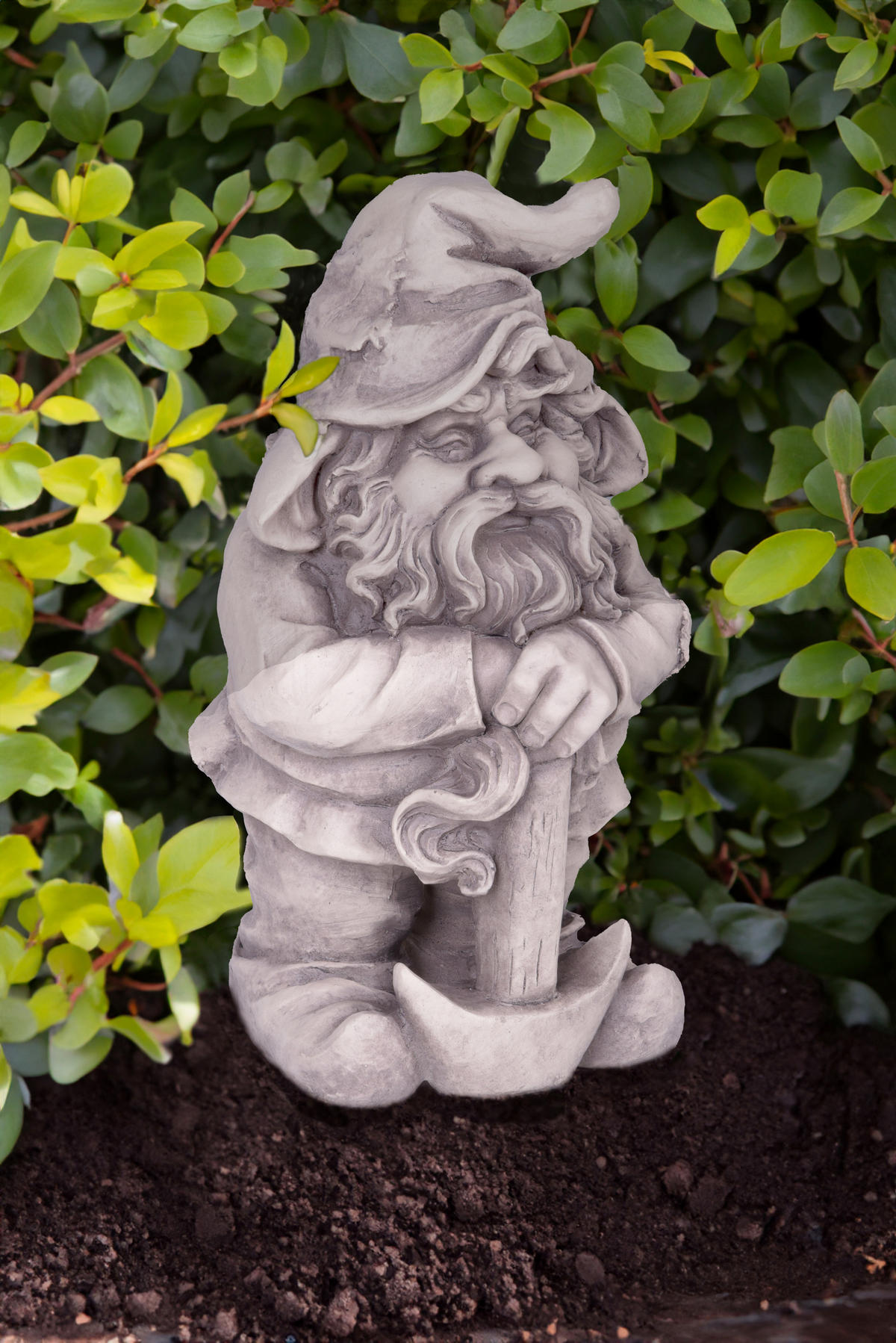 GARTENFIGUR Theo Zwerg Weiß 39x19x22cm - Weiß, Kunststoff (19/39/22cm) - DELUKE