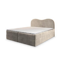 BOXBETT FLUVIA M 180x200 cm mit Matratze und Topper - Creme - Creme, Holz (180/200cm) - MASSENO