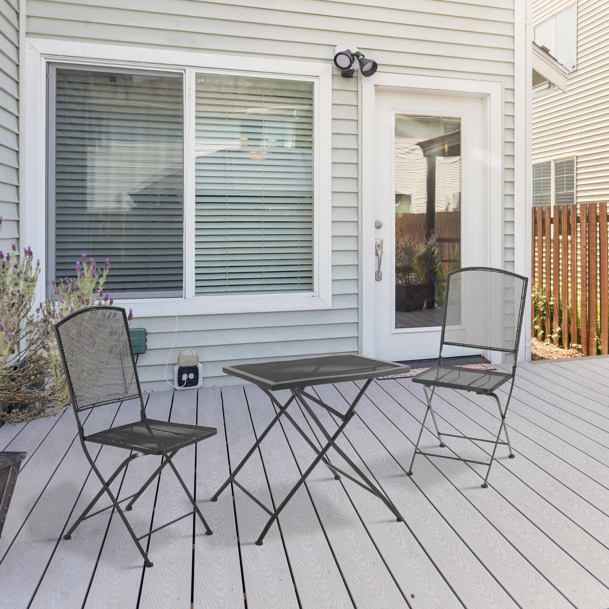 SITZGRUPPE, Metall, Grau - Grau, Metall - Outsunny