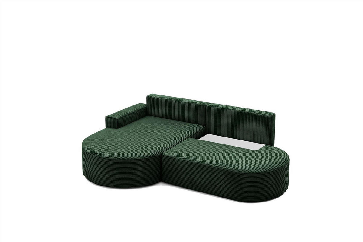 ECKSOFA Girona Mit Schlaffunktion - Grün, Holzwerkstoff/Textil (278/179cm) - Fun Möbel