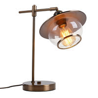 LED TISCHLEUCHTE Metall Bronze Glas - Bronzefarben, Glas (37/22/42cm) - Globo Lighting