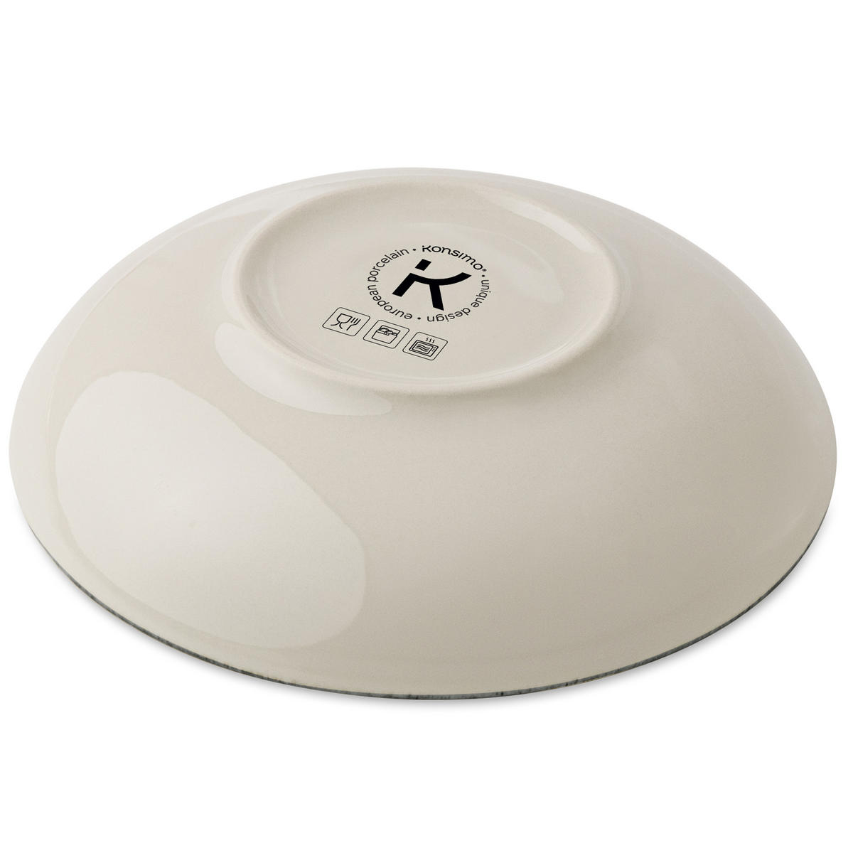 TELLER-SET LORENT 6-tlg Suppenteller Hartporzellan - Gelb/Dunkelblau, Keramik (22/4/22cm) - KONSIMO®