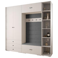 GARDEROBEN-SET 236,7/240/47 - Schwarz/Weiß, Holz/Kunststoff (240/236.7/47cm) - Abiks Möbel