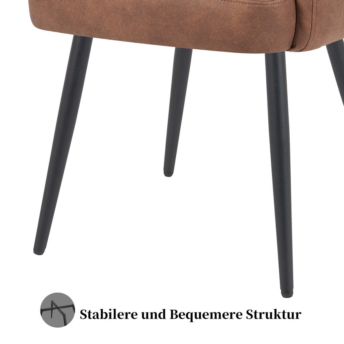 ESSZIMMERSTUHL Mika-Yann 2er-Set - Schwarz/Braun, Textil/Metall (59/94/66cm) - DUBI Möbel
