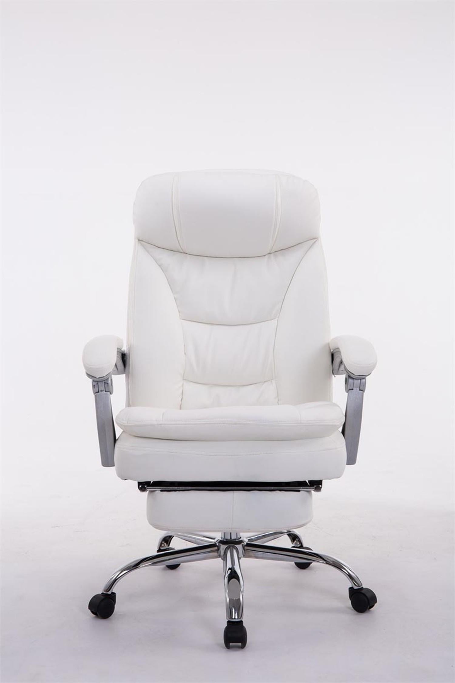 BÜROSTUHL XL Troja, Kunstleder Weiß - Weiß, Textil/Metall (67/122/67cm) - TPFLiving