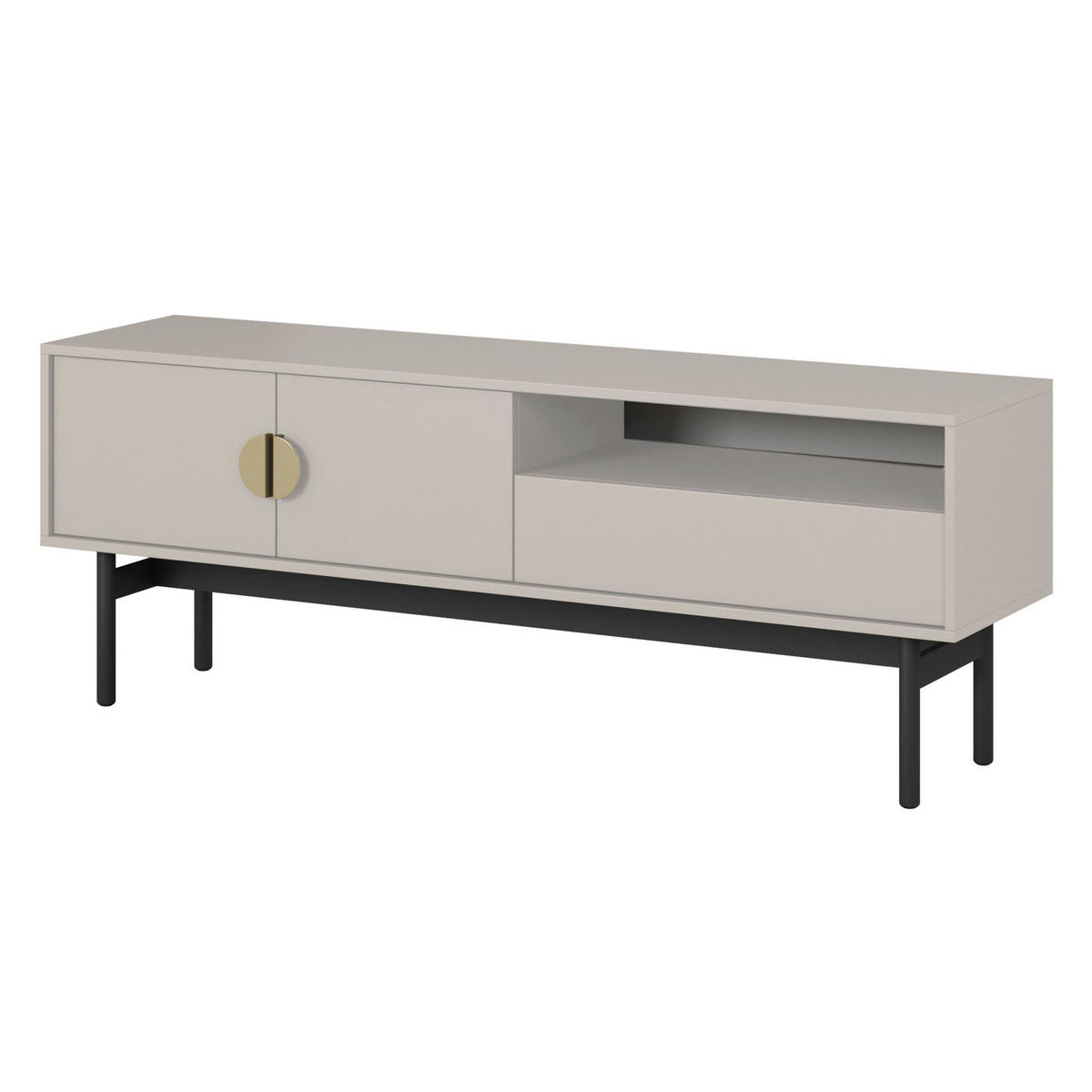 TV-STOLEK Stoon II Taupe 154 cm - černá/zlatá, kov/kompozitní dřevo (154/57/38cm) - Selsey