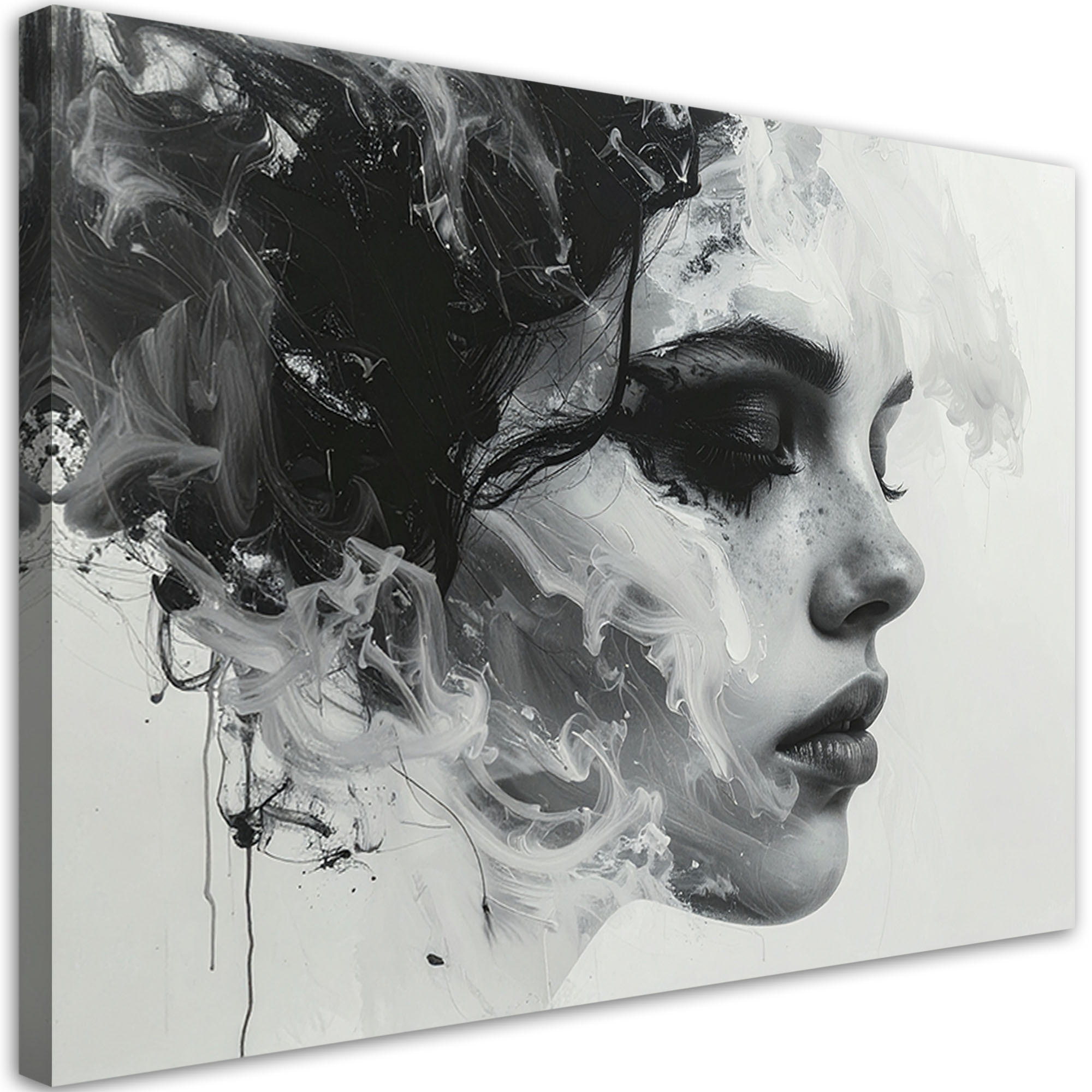 Feeby Leinwandbild Schwarz 45x30 cm