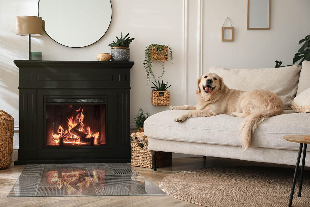 GLASPLATTE für Kamin 100x70 cm Beige - Beige, Glas (100/70/0.4cm) - ArtPrintCave