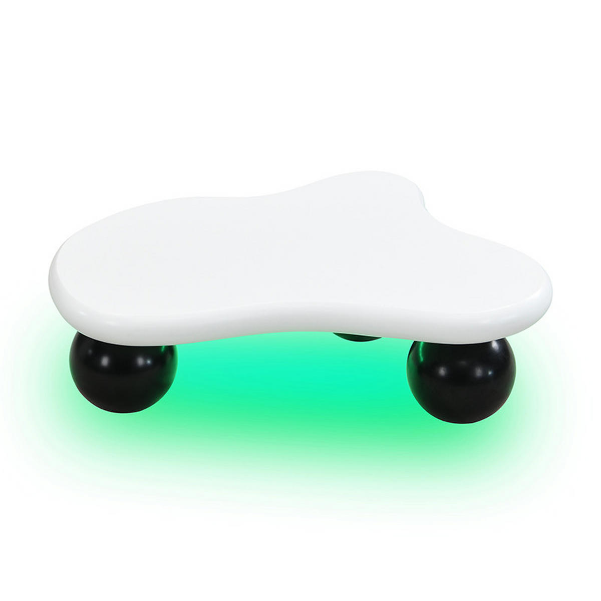 COUCHTISCH Wolkenform mit LED Farbwechsel 16 Farben Weiß Rundbeine MDF modern kinderfreundlich - Schwarz/Weiß, Holzwerkstoff (95/62.5/32cm) - EVRYAE