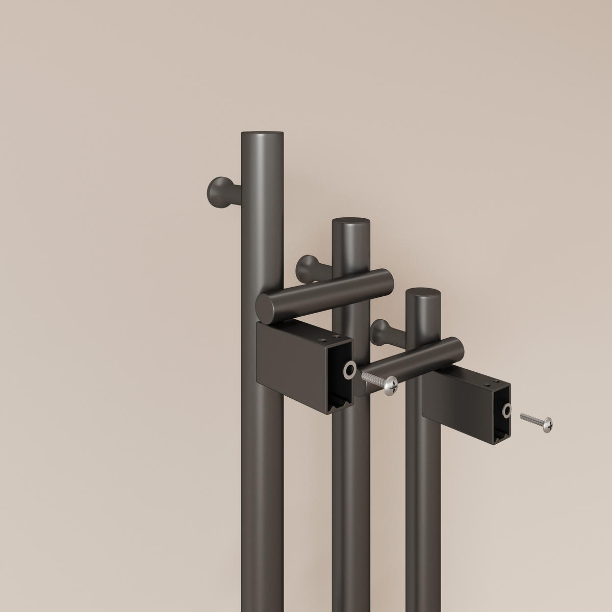 HEIZKÖRPER elektrisch vertikal 115 x 21,6 cm mit Smart-Steuerung Anthrazit - Anthrazit, Metall (21.6/115/9.4cm) - EMKE