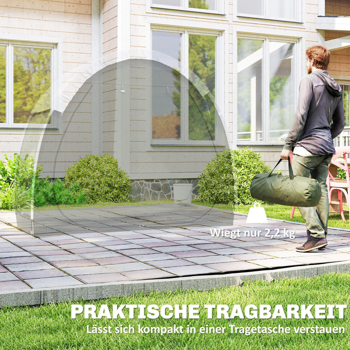 FAHRRADZELT für 2 Fahrräder Fahhrradgarage mit Belüftung UPF50+ Wasserdicht 210D Oxford 200 x 80 x 170 cm - Grün, Textil (200/170/80cm)
