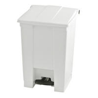 MÜLLEIMER Robuster Pedaleimer 45,4 Liter 60 x 40 x 41,3 cm Aus Konformen Polyethylen Weiß - Weiß, Metall (40/60/41.3cm) - PROREGAL