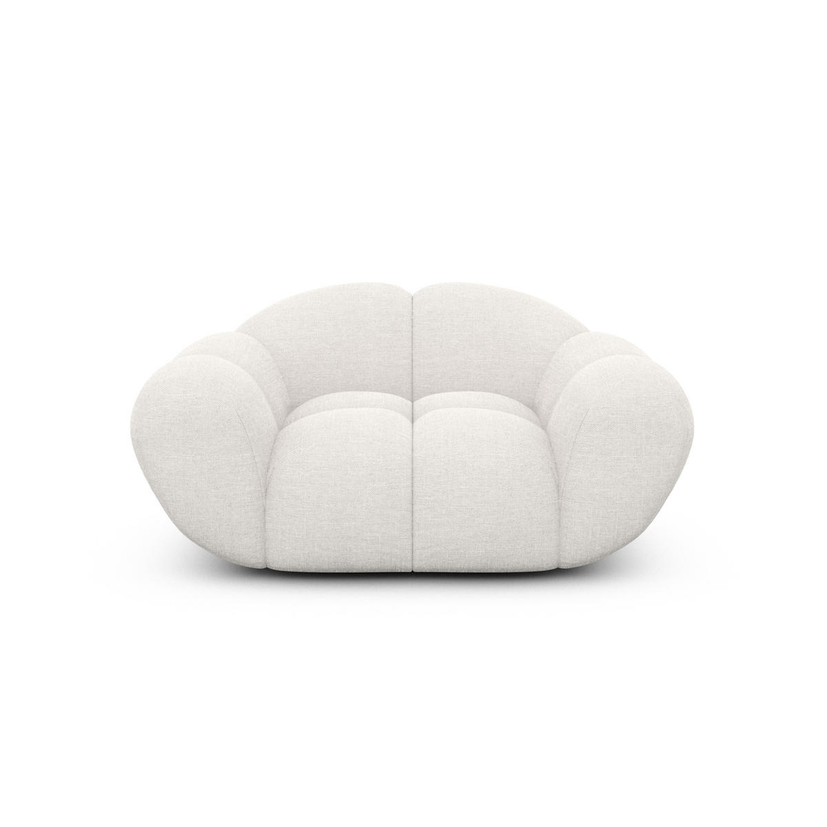 SESSEL Strukturstoff Weiß - Weiß, Textil (135/70/93cm) - VAROYAL