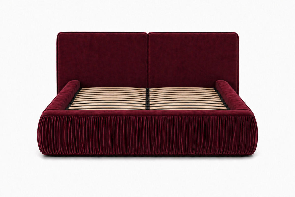 POLSTERBETT 08 140 x 200 cm – Riviera – Bett mit Gasdruckfedern und Stauraum - Bordeaux, Holz (140/200cm) - ROYAL24_MARKT