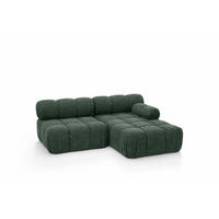ECKSOFA L-Form Mini II Modular, Bouclé-Stoff Abriamo, Dunkelgrün, Rechts, Selia - Dunkelgrün, Holz (190/160cm) - Kaiser Möbel