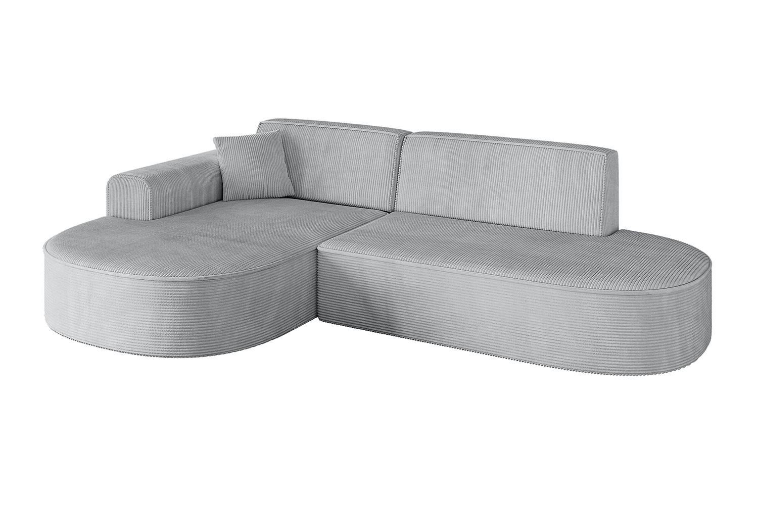 ALTDECOR ROHOVÁ SEDACÍ SOUPRAVA s otomanem vlevo MARI-L1 – 243 × 171 × 79 cm, šedý manšestr