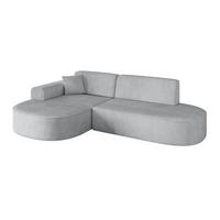 ECKSOFA Ottomane Links MARI-L1 - 232x163x73,5 cm Grau Cord - Schwarz/Grau, Holzwerkstoff/Kunststoff (163/234cm) - ALTDECOR