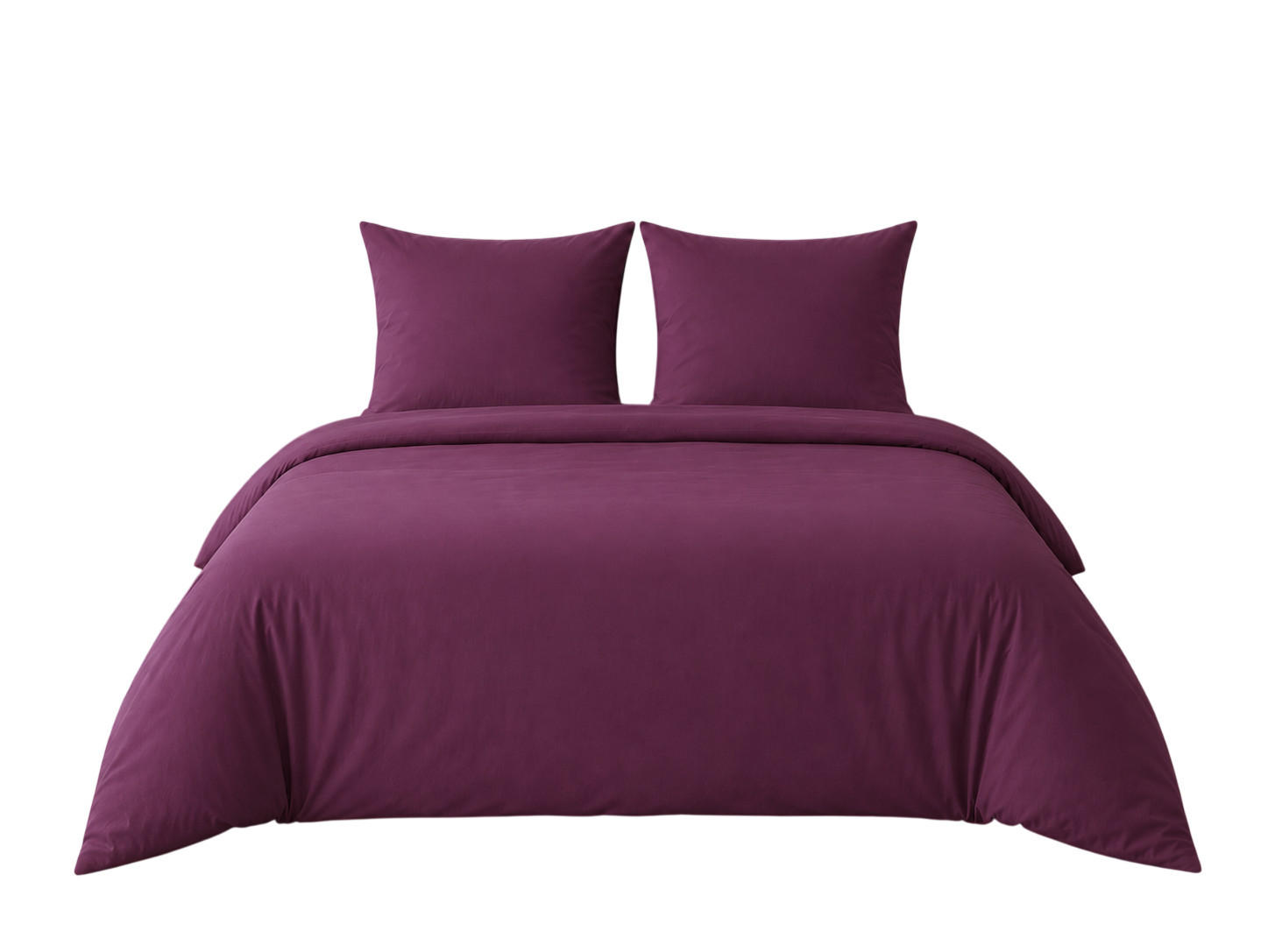 BETTWÄSCHE 3-teilig 200/200 cm UNI DUNKELLILA - Aubergine, Textil (200/200cm) - ROLFNERS