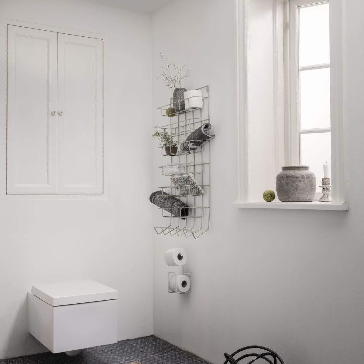 TOILETTENPAPIERHALTER VIA aus Stahl in Weiß - Weiß, Metall (12/24/8cm) - House Doctor