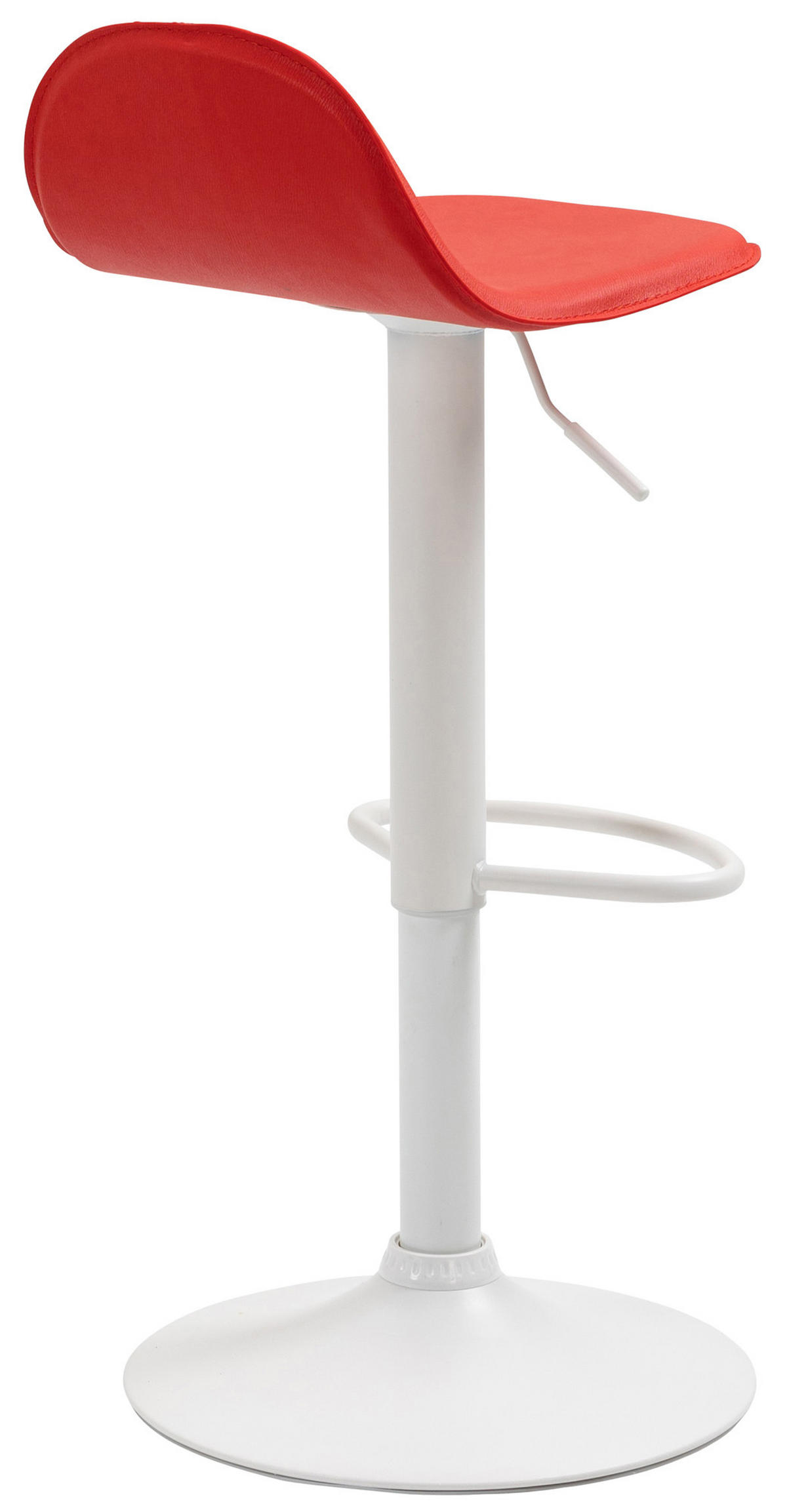 BARHOCKER Lederlook rot - Rot/Weiß, Textil/Metall (39/73/41cm) - CLP