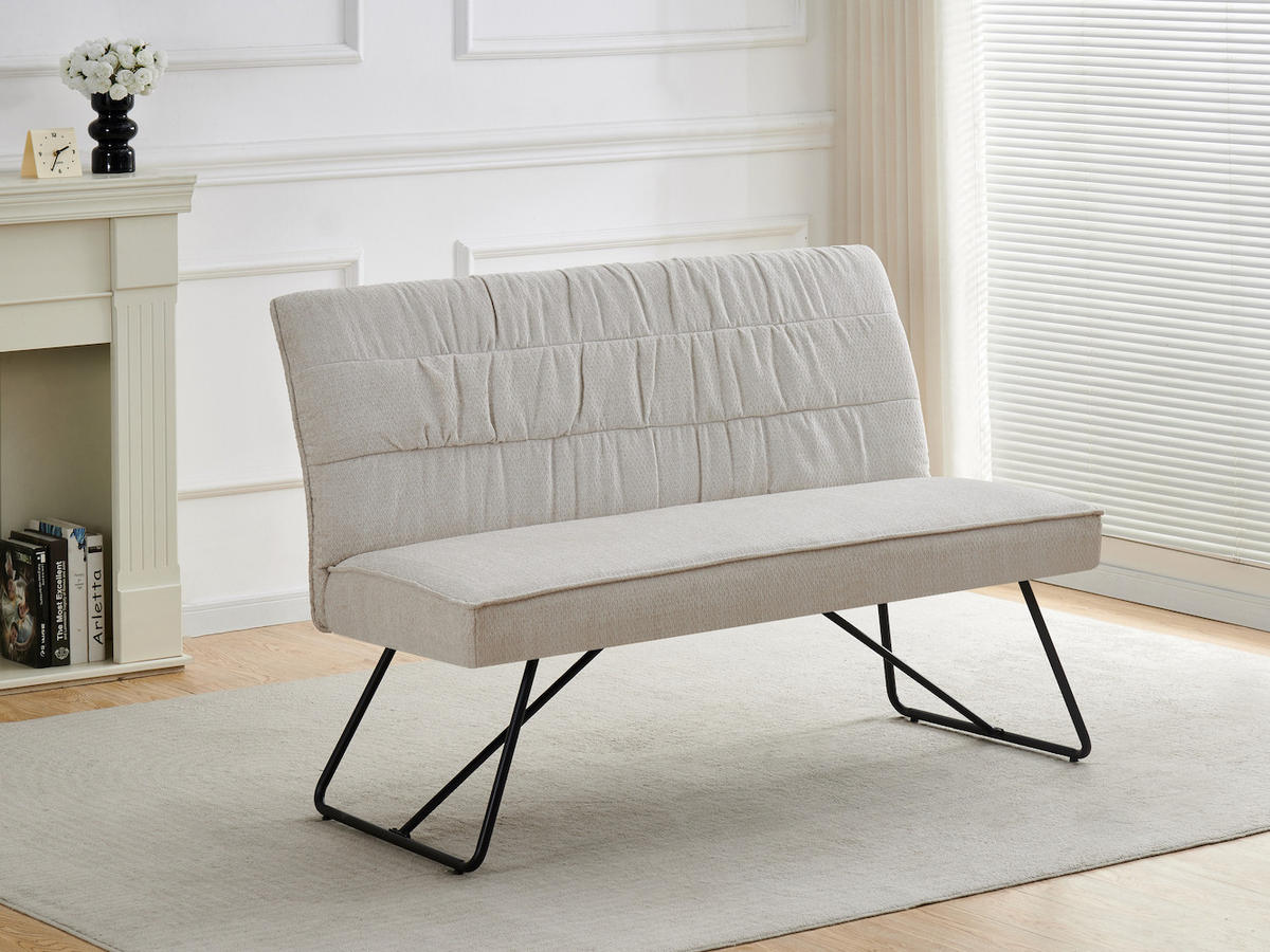 SITZBANK HANNAH - Creme, Metall (140/89/65cm) - DUBI Möbel