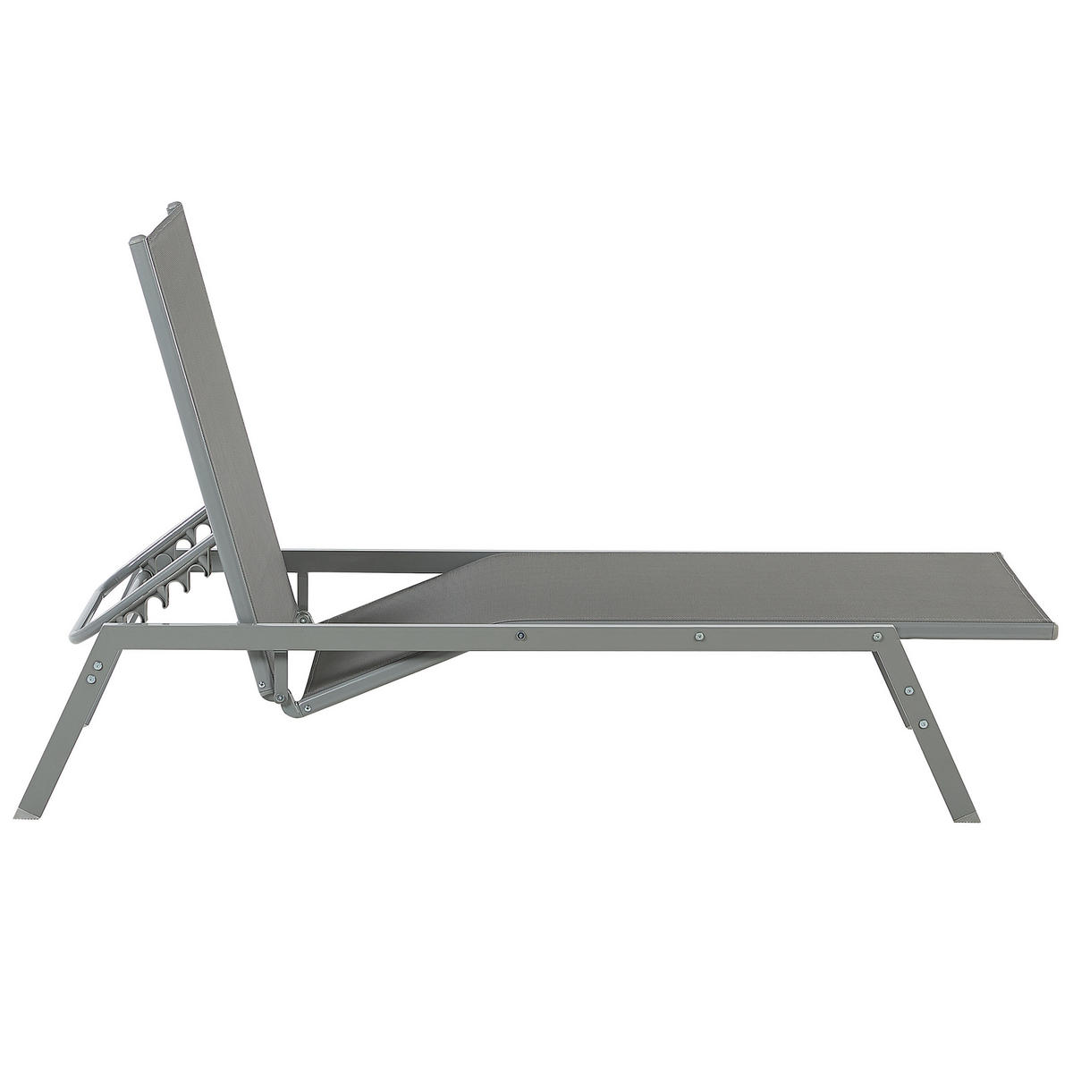 GARTENLIEGE grau Vernazza - Grau, Metall (63/94/191cm) - Beliani