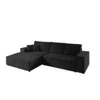 ECKSOFA Corunia In Poso - Schwarz, Holzwerkstoff/Textil (294/185cm) - Fun Möbel