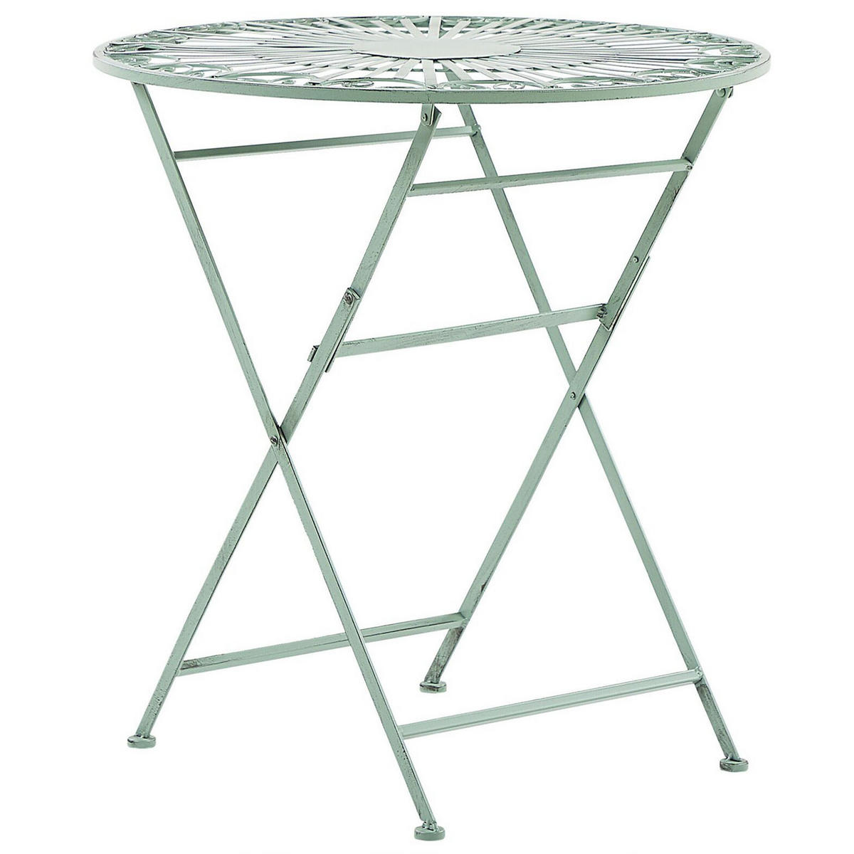 GARTENTISCH Metall Hellgrün Trento - Grün, Metall (70/70/75cm) - Beliani