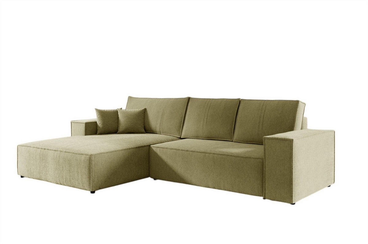 ECKSOFA Corunia In Aragon - Grün, Holzwerkstoff/Textil (294/185cm) - Fun Möbel