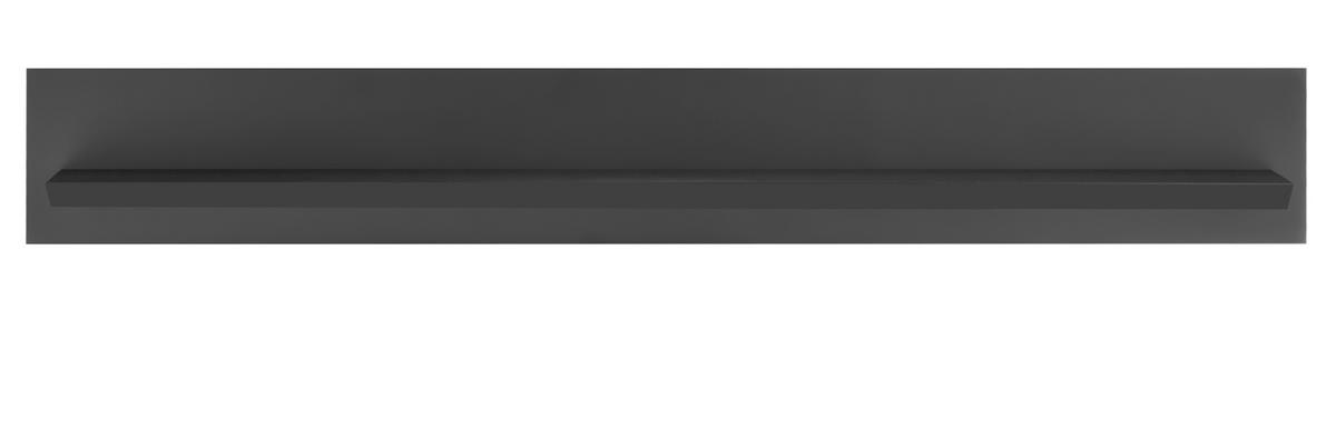 WANDBOARD schwarz matt, Wandregal 180 cm - Schwarz, Holzwerkstoff/Metall (180/25/22cm) - Furn.Design