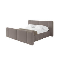 POLSTERBETT mit Bettkasten, Fußteil und Lattenrost, Boxbett ohne Matratze - NILO-Z 180x200 Braun - Braun, Holzwerkstoff/Textil (180/200cm) - ALTDECOR