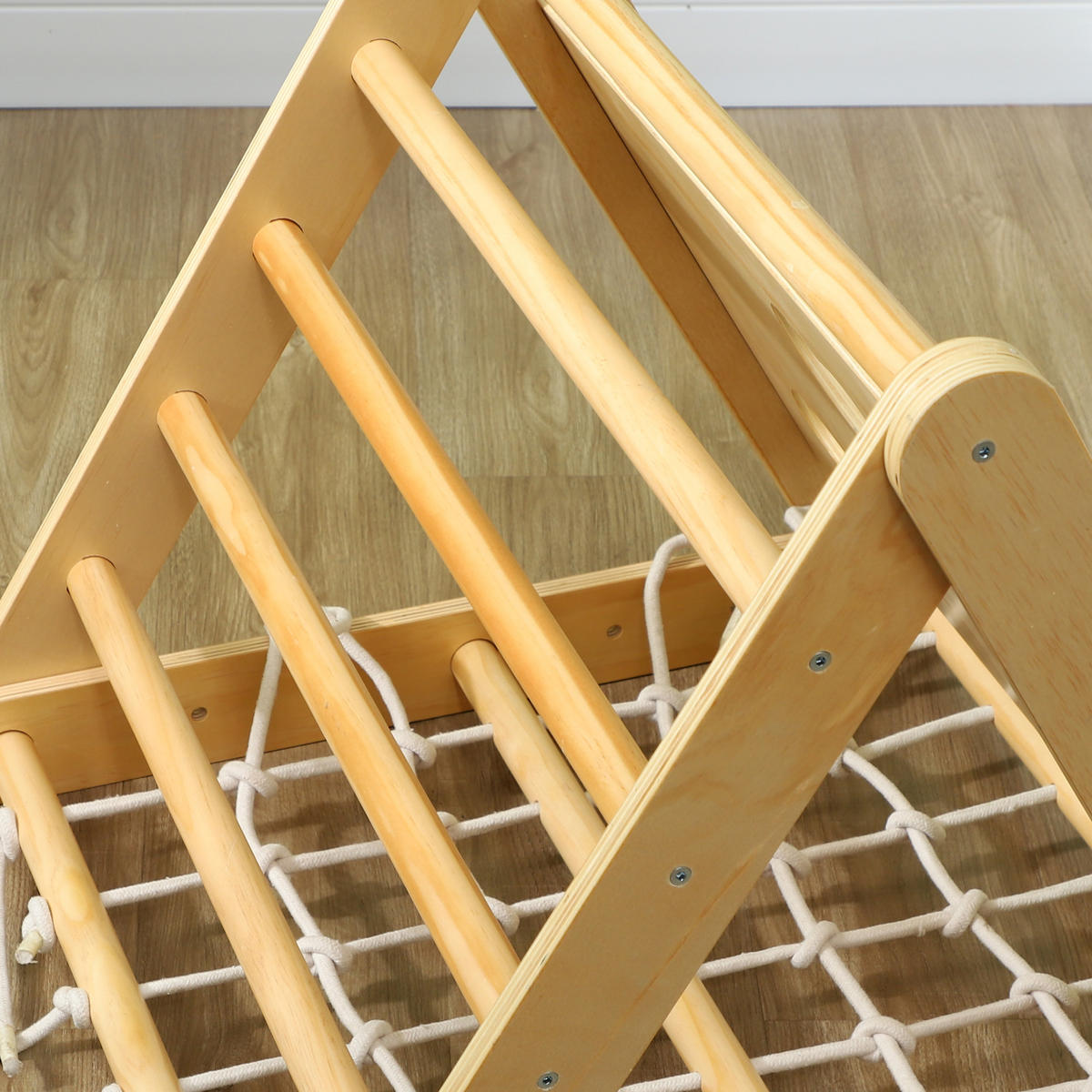 KLETTERGERÜST Indoor, 7 in 1 Kletterdreieck mit Rutsche Kletterbogen Rampe Holz - Multicolor, Holz (62.5/57/168cm) - AIYAPLAY