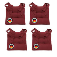 STUHLKISSEN mit Schleifenband 4er Set - Rot, Textil (46/42/7cm) - Bonvionn