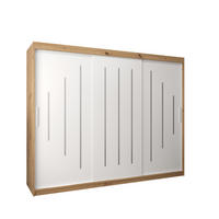 SCHWEBETÜRENSCHRANK 200/250/62 3-türig - Silberfarben/Weiß, Holz/Kunststoff (250/200/62cm) - Abiks Möbel