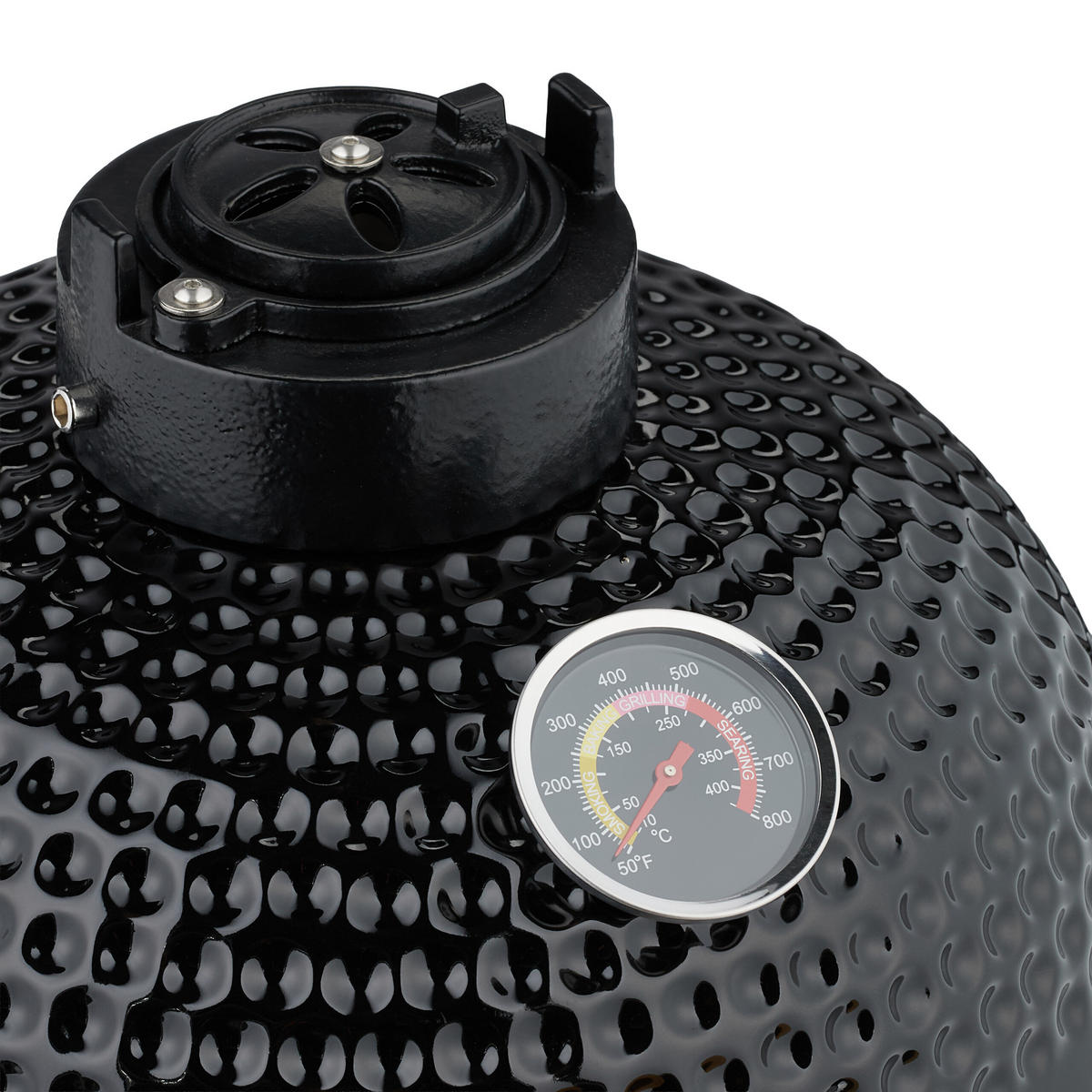 KAMADO-GRILL - Schwarz, Keramik/Metall (34/56.5cm) - Relaxdays