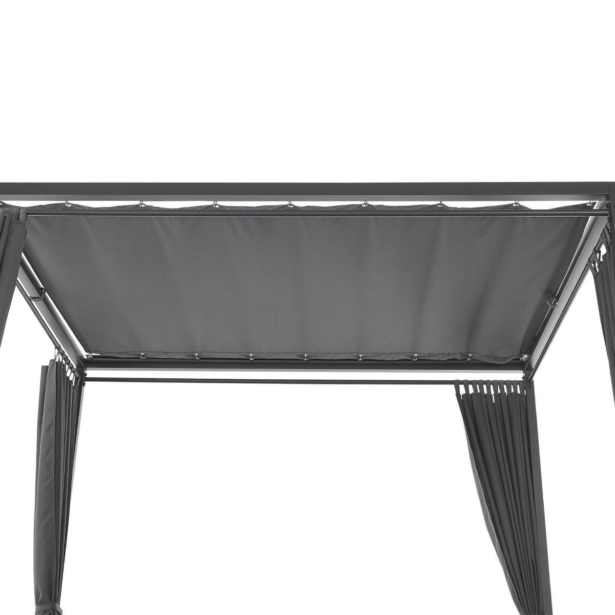DOPPELLIEGE Loungebett Kreta grau/ dunkelgrau - Grau, Metall (147/207/207cm) - Juskys