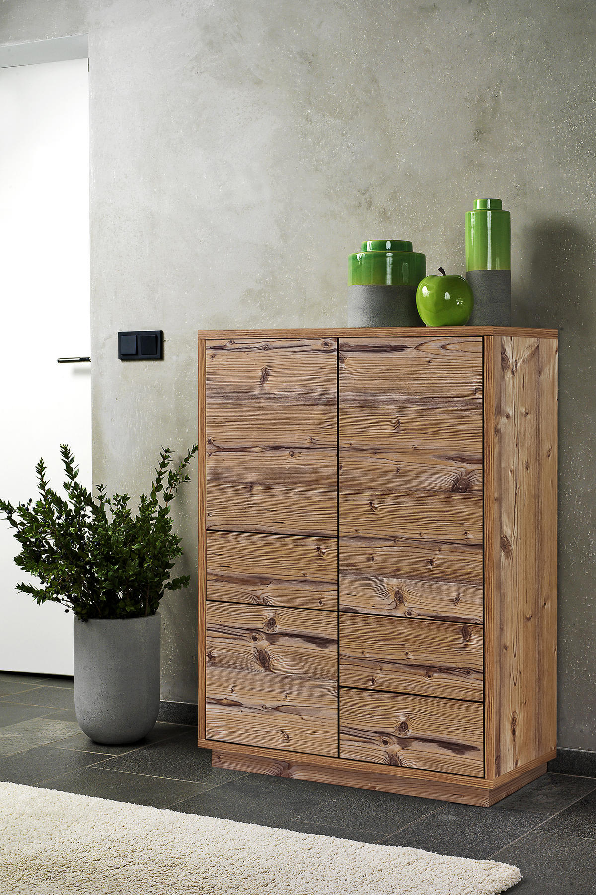 HIGHBOARD Eyecatcher Kommode mit Push-To-Open-System - Fichtefarben, Holzwerkstoff (80/110/38cm) - Aileenstore