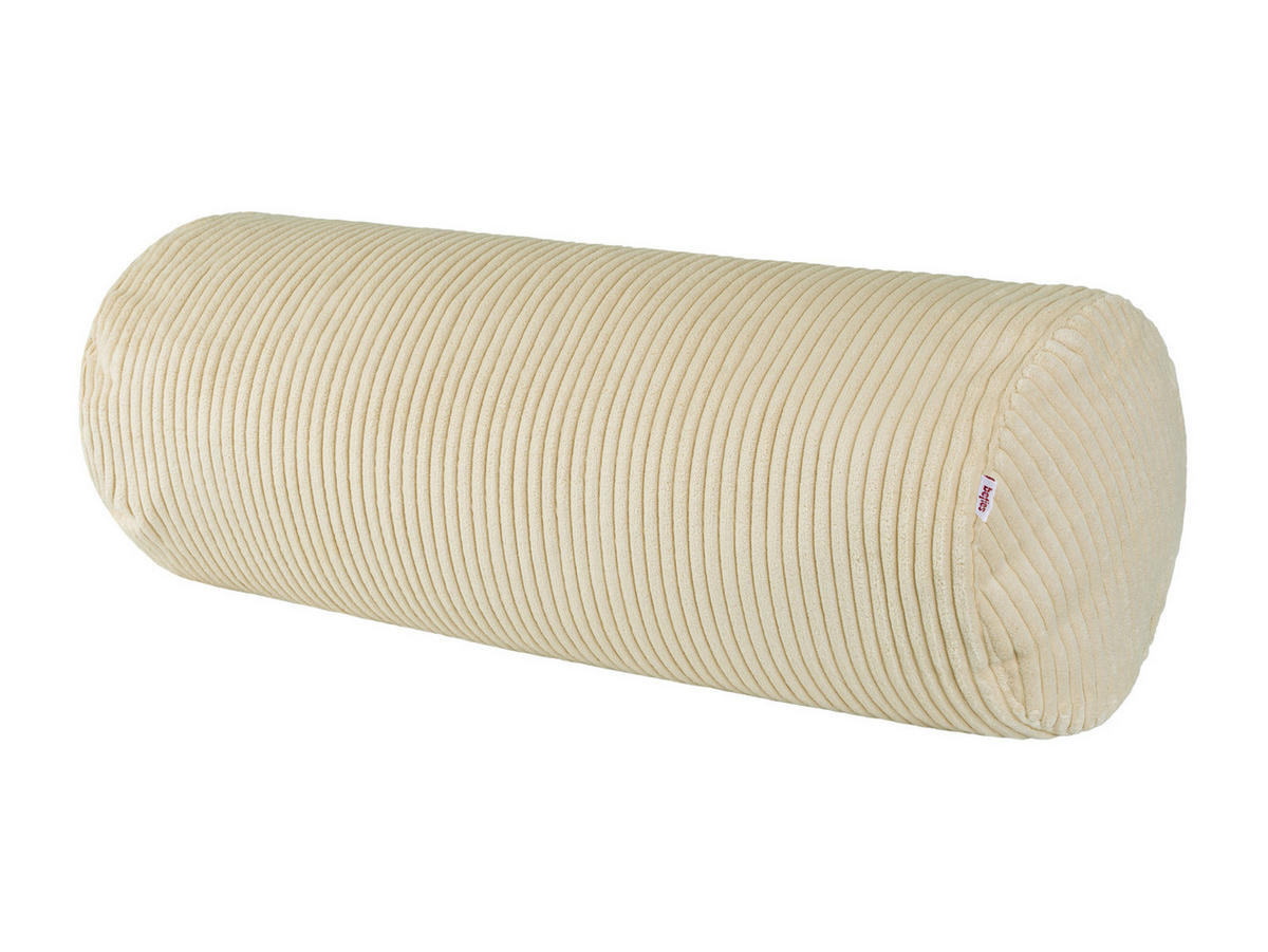 XL-NACKENROLLENHÜLLE HYggelig No.2 Block Cord-Samt kreide-beige 70/25 cm - Ecru, Textil (25/70cm) - beties Heimtextil