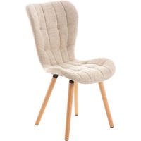 STUHL Stoff creme - Eukalyptusholzfarben/Creme, Holz/Textil (50/88/63cm) - CLP