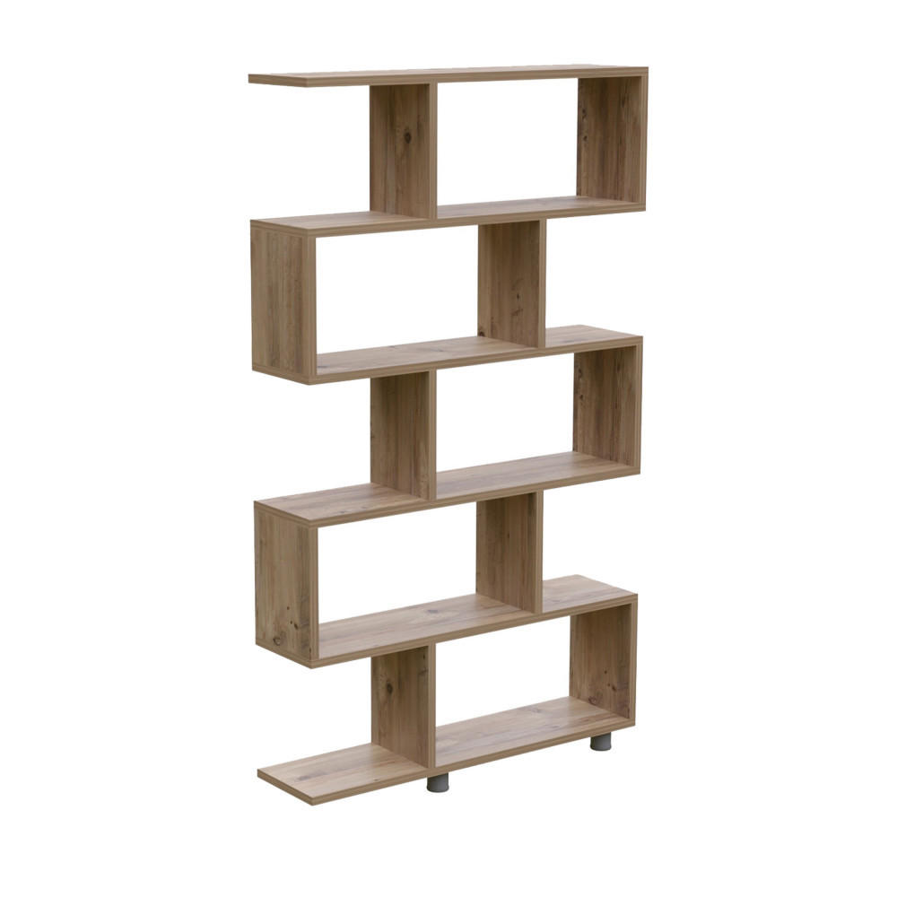 HOLZREGAL, Höhe 156 cm - Elio - Klares Holz - Eschefarben, Holz (90/156/20cm) - Drawer