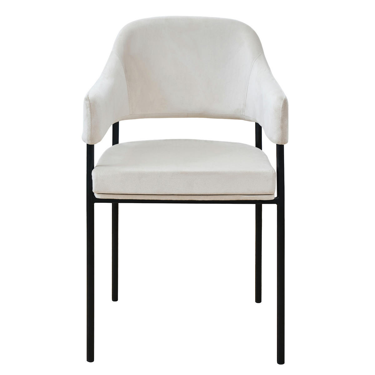 ESSZIMMERSTÜHLE SCARLETT (2er Set) - Creme/Schwarz, Textil/Metall (51/85/53cm) - SVITA