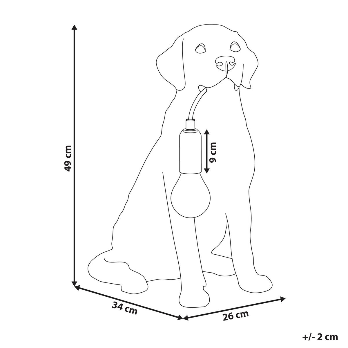 TISCHLAMPE Hund Gold Marley - Messingfarben/Goldfarben, Kunststoff (34/26/49cm) - Beliani